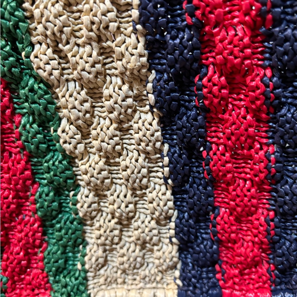 Gucci Web Crossbody Raffia Bag - Picture 3 of 6